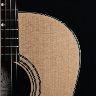 Guitar close-up on dark background