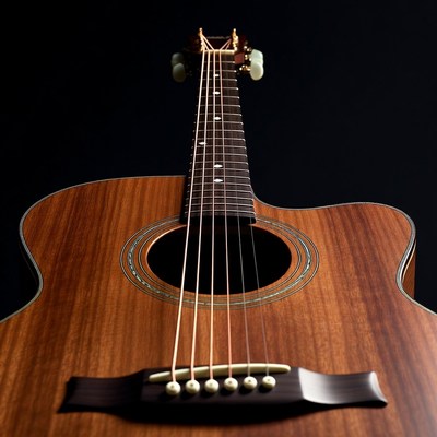 Close-up of acoustic guitar strings