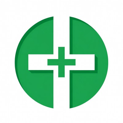Health symbol in vibrant green color
