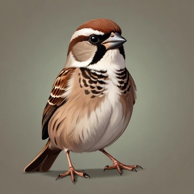 Sparrow standing on ground