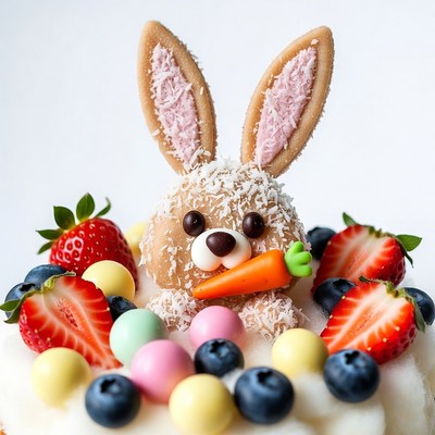 Bunny cake decoration for celebration