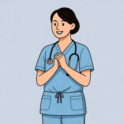 Nurse prepares for patient care