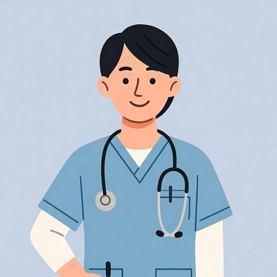 Doctor in scrubs with stethoscope