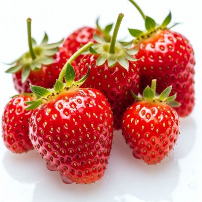 Fresh strawberries on white background