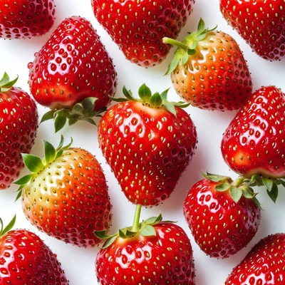 Fresh strawberries on a white background