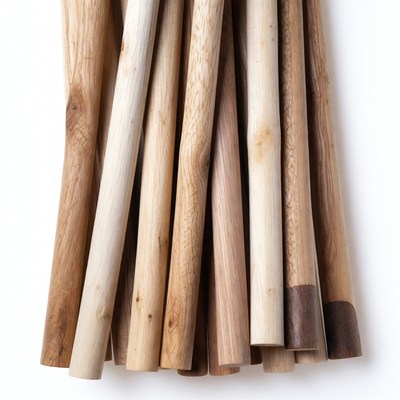 Wooden sticks arranged in a group