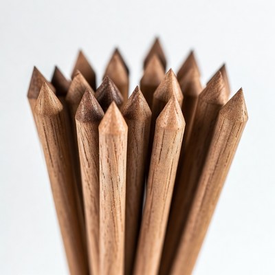 Wooden stakes arranged in a bundle