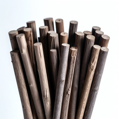Wooden sticks arranged in a bundle