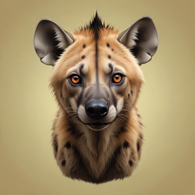 Hyena head on beige background