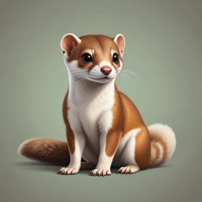 Cute cartoon weasel character sitting