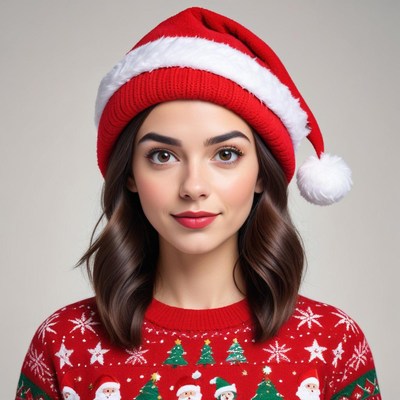 Young woman wearing festive attire
