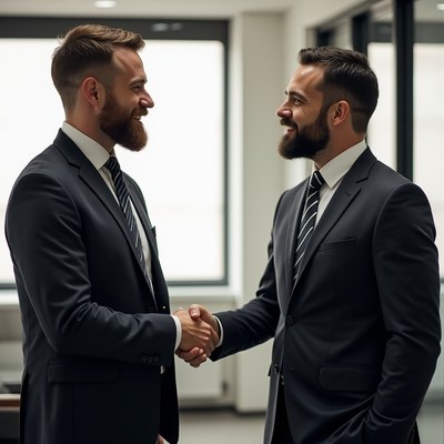 Business meeting with handshake in office