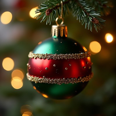 Christmas ornament on tree branch