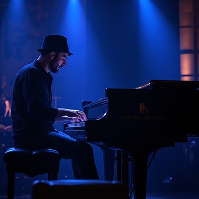 Musician performing piano on stage
