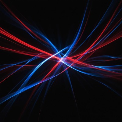 Light trails create patterns in dark space