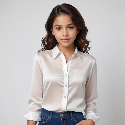 Young girl in white shirt smiling