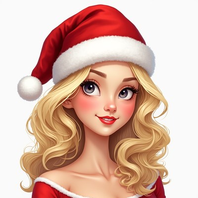 Christmas character with santa hat
