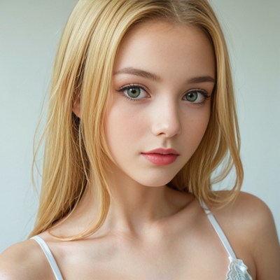 Young woman with long hair posing