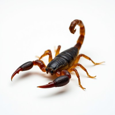 Scorpion on white background