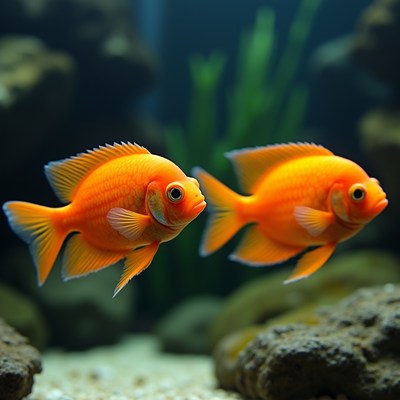 Orange fish swimming in aquarium