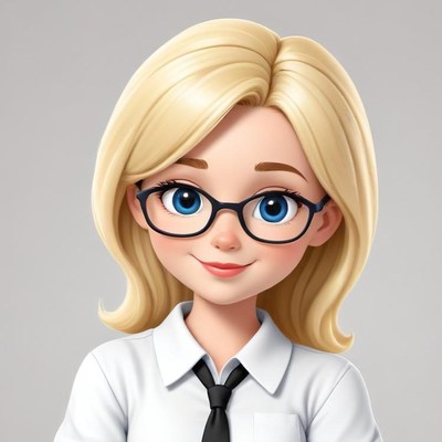 Young woman with glasses in a formal outfit