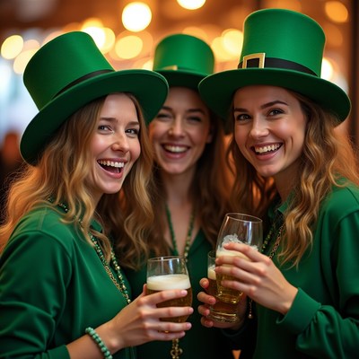 Friends celebrate at st. patrick's day party