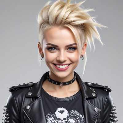 Female model posing with edgy style