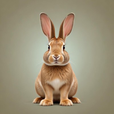 Rabbit sitting on a plain background