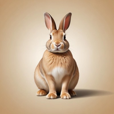 Rabbit sitting on a plain background