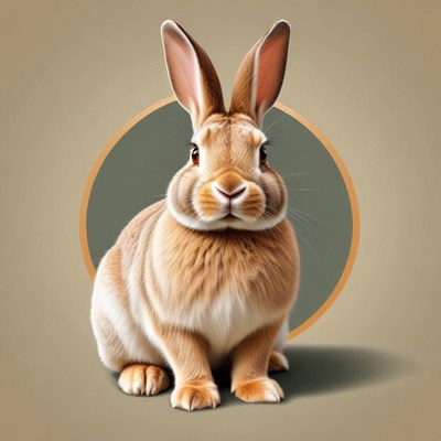 Bunny sitting against a neutral background