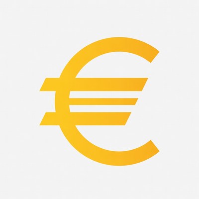 Euro symbol in bright yellow color