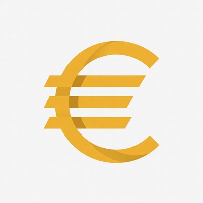 Symbol of euro currency shown clearly