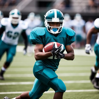Football player running with ball