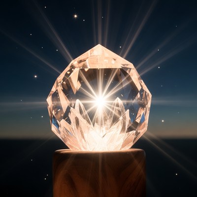 Crystal shines at sunset