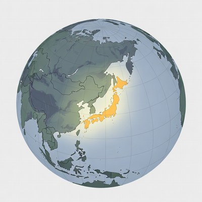 Japan highlighted on a world map