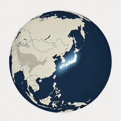 3d view of asia and japan