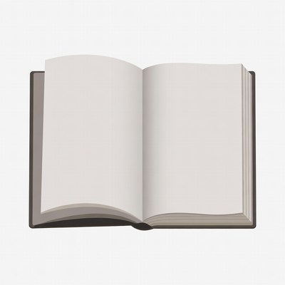 Open book on blank page