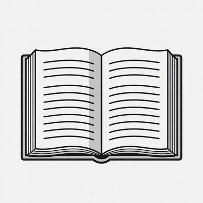 Open book with blank pages shown