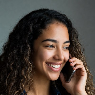 Young woman talking on phone