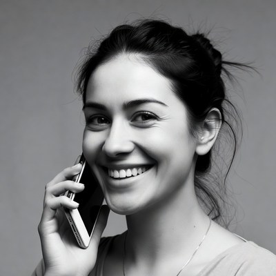 Woman talking on a phone indoors