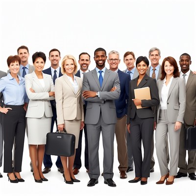 Business team in formal attire at office