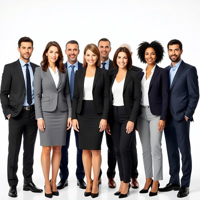 Team of business professionals standing together