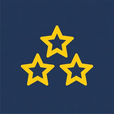 Three stars in yellow design