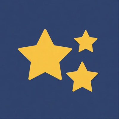 Yellow stars on blue background