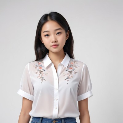 Person wearing a white shirt at indoor setting