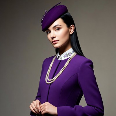 Model poses in formal attire