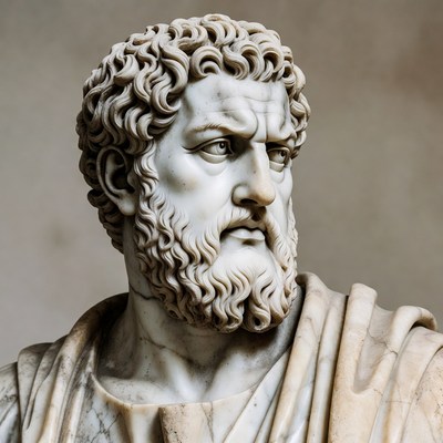 Roman statue of a bearded figure