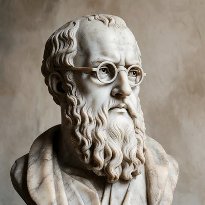 Marble bust of a historical figure