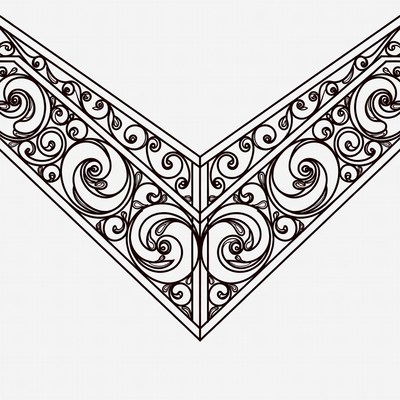 Decorative corner design with swirls