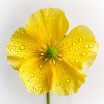 Yellow flower with water droplets